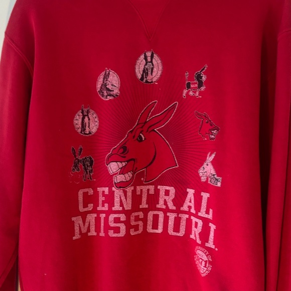 Central Missouri "Logo Hostory" Red Crewneck Sweater - Picture 7 of 7
